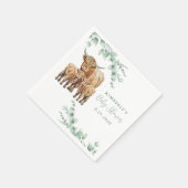 Serviette En Papier Baby shower des animaux de ferme Highland Cow Twin (Coin)