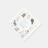 Serviette En Papier Baby shower des animaux de neige d'hiver (Coin)