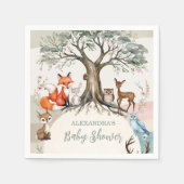 Serviette En Papier Baby shower des animaux forestiers (Devant)