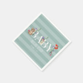 Serviette En Papier Baby shower des animaux forestiers (Coin)