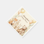 Serviette En Papier Baby shower des animaux forestiers (Coin)