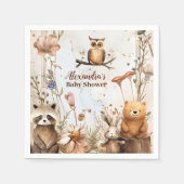 Serviette En Papier Baby shower des animaux forestiers (Devant)