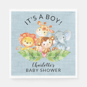 Serviette En Papier Baby shower des bébés animaux de la jungle