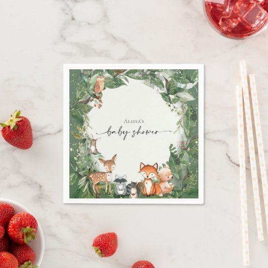 Serviette En Papier Baby shower des bois (En situation)