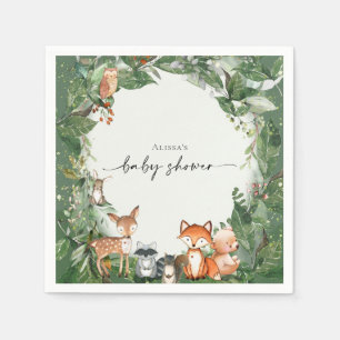 Serviette En Papier Baby shower des bois