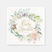 Serviette En Papier Baby shower des Couples Floraux Rose (Devant)