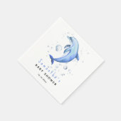 Serviette En Papier Baby shower des dauphins océaniques aquarelles (Coin)