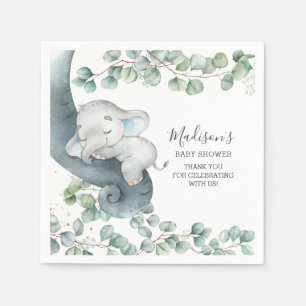 Serviette En Papier Baby shower des éléphants de verdure 