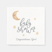 Serviette En Papier Baby shower des étoiles de la lune céleste de Boho (Devant)