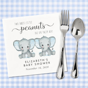 Serviette En Papier Baby shower des Jumeaux Eléphant