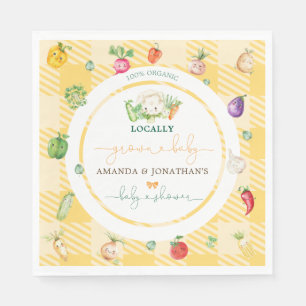 Serviette En Papier Baby shower des légumes du marché agricole Jaune
