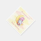 Serviette En Papier Baby shower des nuages rose mignon de la lune (Coin)