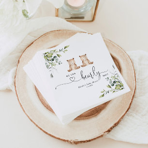Serviette En Papier Baby shower des ours jumeaux Eucalyptus