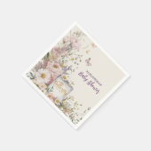 Serviette En Papier Baby shower des papillons Fleurs sauvages Boho (Coin)