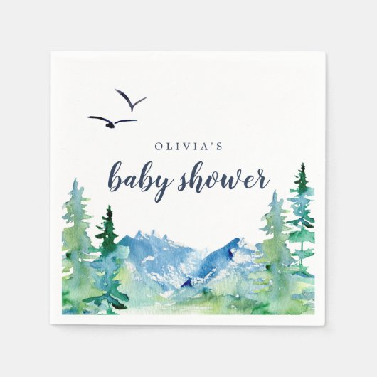 Serviette En Papier Baby shower des Rocheuses (Devant)
