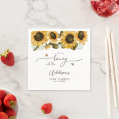 Serviette En Papier Baby shower des tournesols Little Honey Bee (En situation)