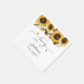 Serviette En Papier Baby shower des tournesols Little Honey Bee (Coin)