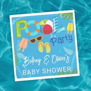 Serviette En Papier Baby shower d'été de la fête de la piscine