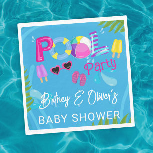 Serviette En Papier Baby shower d'été de la fête de la piscine