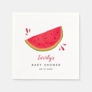 Serviette En Papier Baby shower d'été de la pastèque rouge douce