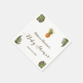 Serviette En Papier Baby shower d'été de l'ananas Feuille tropical (Coin)