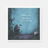Serviette En Papier Baby shower d'Halloween bleu gothique (Devant)