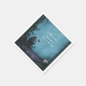 Serviette En Papier Baby shower d'Halloween bleu gothique (Coin)