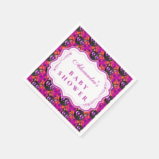 Serviette En Papier Baby shower d'Halloween Chat Psychédélique (Coin)