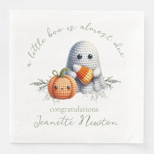 Serviette En Papier Baby shower d'Halloween Crochet couette (Devant)