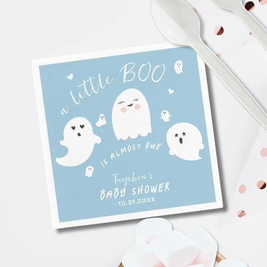 Serviette En Papier Baby shower d'Halloween Ghost Boo Blue Boy