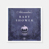 Serviette En Papier Baby shower d'Halloween gothique foncé violet (Devant)