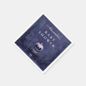Serviette En Papier Baby shower d'Halloween gothique foncé violet (Coin)