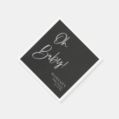 Serviette En Papier Baby shower d'Halloween gothique noir et moody (Coin)