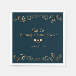 Serviette En Papier Baby shower d'Halloween gothique victorien sombre