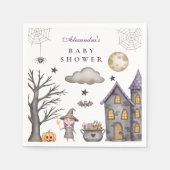 Serviette En Papier Baby shower d'Halloween lunaire (Devant)