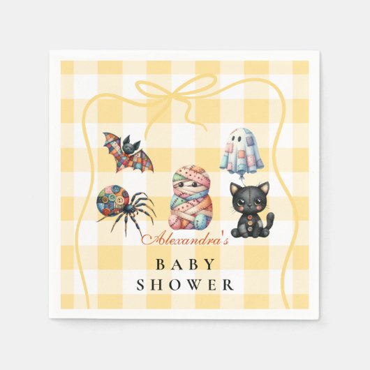 Serviette En Papier Baby shower d'Halloween Patchwork (Devant)