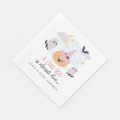 Serviette En Papier Baby shower d'Halloween rose Little Boo (Coin)