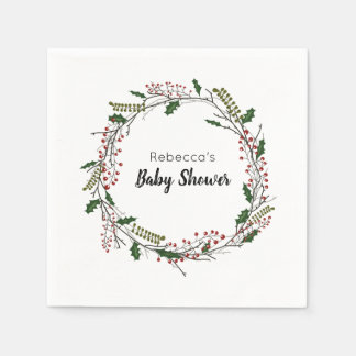Serviette En Papier Baby shower d'hiver