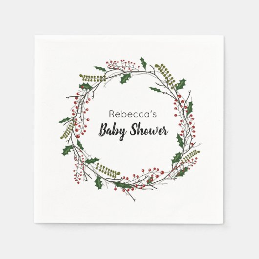 Serviette En Papier Baby shower d'hiver (Devant)