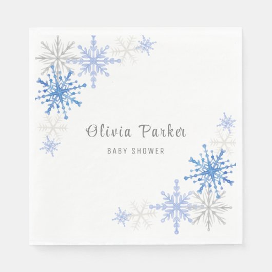 Serviette En Papier Baby shower d'hiver de Flèches d'aquarelle simple (Devant)