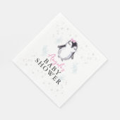 Serviette En Papier Baby shower d'hiver de Girl Penguin (Coin)