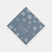 Serviette En Papier Baby shower d'hiver de la Marine Blue Boho (Coin)