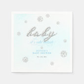Serviette En Papier Baby shower d'hiver de la Parties scintillant en p (Devant)
