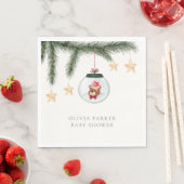 Serviette En Papier Baby shower d'hiver de l'ours en peluche neutre (En situation)