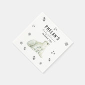 Serviette En Papier Baby shower d'hiver de l'ours polaire (Coin)