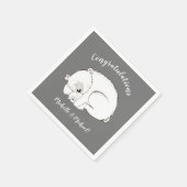 Serviette En Papier Baby shower d'hiver de l'ours polaire (Coin)