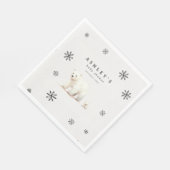 Serviette En Papier Baby shower d'hiver de l'ours polaire (Coin)