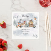 Serviette En Papier Baby shower d'hiver des animaux des bois (En situation)