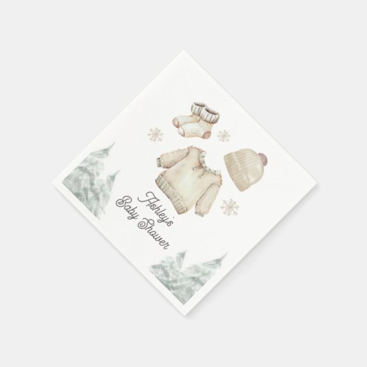Serviette En Papier Baby shower d'hiver Il fait froid à l'extérieur de (Coin)