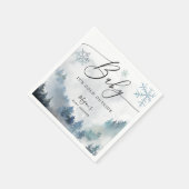 Serviette En Papier Baby shower d'hiver neige Blue Snowflakes (Coin)